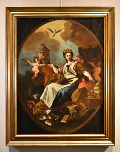 L'allégorie de l'Europe - École italienne du 18e siècle, cercle de Francesco Solimena (1657 - 1747)  - Tableaux et dessins Style Louis XV