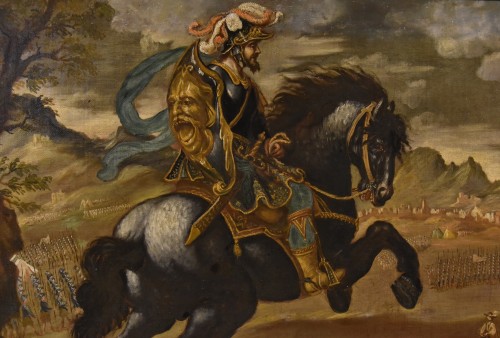 Antiquités - Equestrian Portrait Of Pietro Strozzi , Florentine painter 17th-18th century