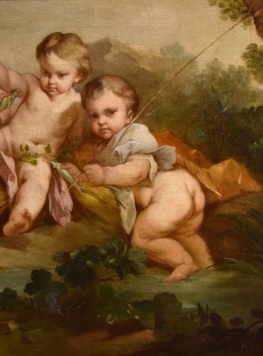 Putti pêcheurs (Allégorie de l'eau), école française du 18e siècle - Louis XVI