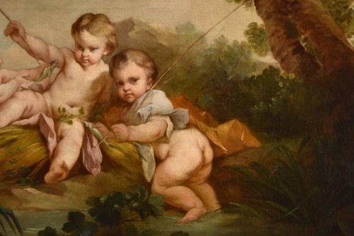 Louis XVI - Putti pêcheurs (Allégorie de l'eau), école française du 18e siècle