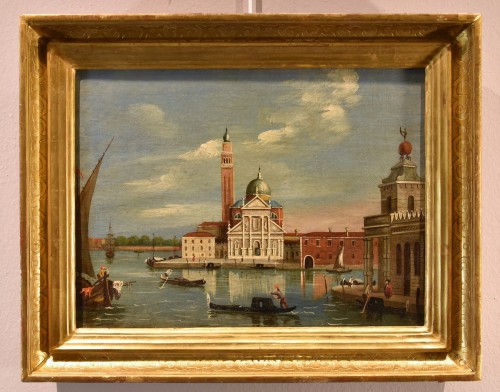 Vue de Venise avec l'île de San Giorgio Maggiore, Venise 19e siècle - Tableaux et dessins Style Napoléon III