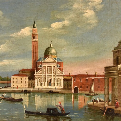 Tableaux et dessins Tableaux XIXe siècle - Vue de Venise avec l'île de San Giorgio Maggiore, Venise 19e siècle