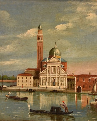 XIXe siècle - Vue de Venise avec l'île de San Giorgio Maggiore, Venise 19e siècle