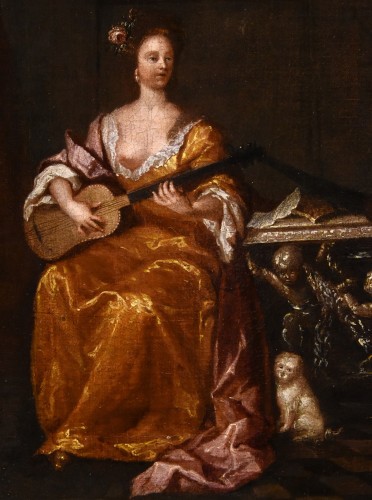 Joueur de guitare, Gaspard Netscher (1639 - 1684) - Louis XIV