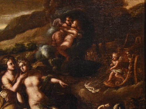 Antiquités - Idylle entre Vénus et Adonis, Atelier de Filippo Lauri ( 623 - 1694)