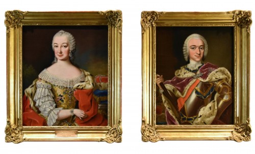 Martin Van Meytens (1695 - 1770), Portraits de Marie-Thérèse d'Autriche et François Ier de Lorraine