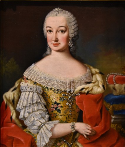 Martin Van Meytens (1695 - 1770), Portraits de Marie-Thérèse d'Autriche et François Ier de Lorraine - Tableaux et dessins Style Louis XV