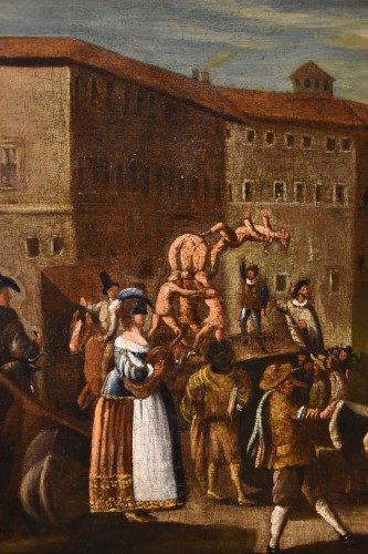 Louis XIII - Scène de carnaval à Rome au XVIIe siècle, atelier de  Michelangelo Cerquozzi