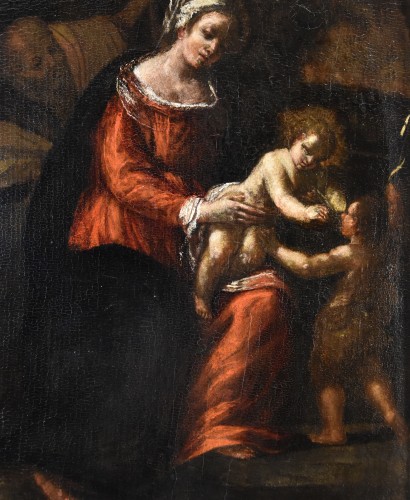 Sainte Famille avec Saint Jean-Baptiste, Italie 17e siècle - Antichità Castelbarco