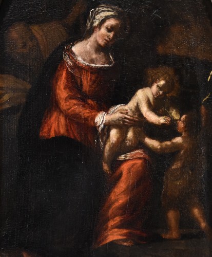 Sainte Famille avec Saint Jean-Baptiste, Italie 17e siècle - Louis XIII