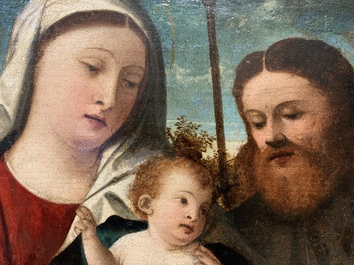 Madonna and Child with Saints Sebastian and Roch, Venice, first half of the 16th century - Paintings & Drawings Style Renaissance