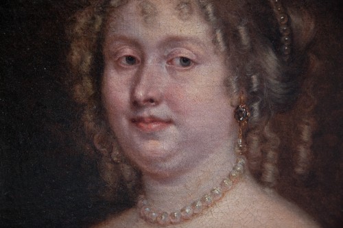 XVIIe siècle - Portrait de dame aux perles (Marie de Lorraine, Duchesse de Guise ?)