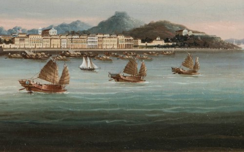 19th century Chinese school View of Praya Grande, Macau - 