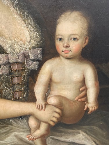 École italienne du XVIIIe siècle Portrait d'une dame à l'enfant - Antichità Giglio