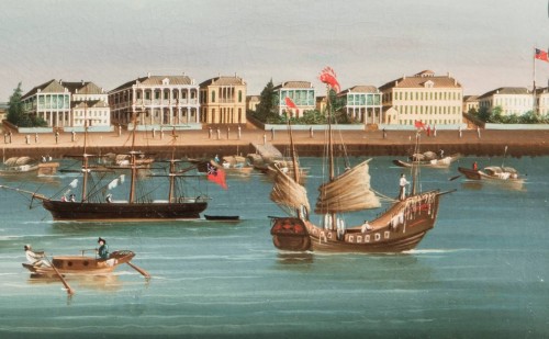 Chinese school of the 19th century, &quot;View of Shanghai&quot; - 