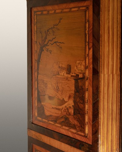 18th century - Giovanni Maffezzoli (1776 - 1818), important secretair inlaid in different woods