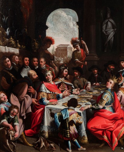 XVIIIe siècle - Barbelli Gian Giacomo (1604-1656), Banquet pour les noces d'Esther et Assuérus