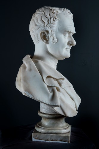 Giuseppe Bogliani (1805 - 1881) Buste de Gianantonio Raggi - Sculpture Style Napoléon III