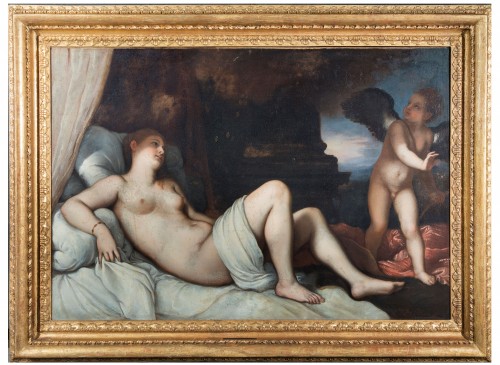 Danaé et la pluie de pièces d'or, Anonyme du 18e siècle copie de Tiziano Vecellio