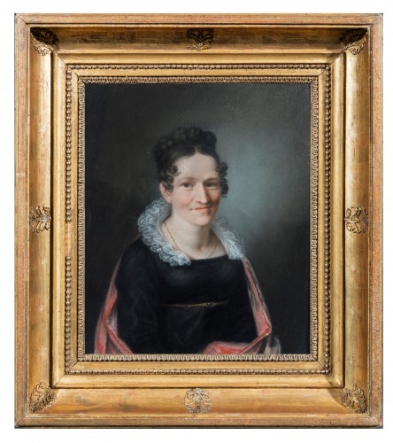 Peintre du début du XIXe siècle - Portrait de gentille femme