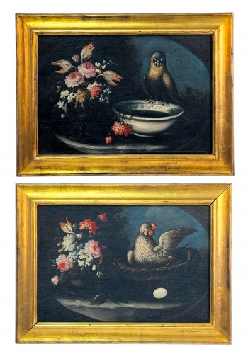 Two still lifes, italian school of the 18th century