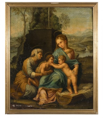 Vierge à l'Enfant avec Jean Baptiste et sainte Elisabeth, Ecole italienne du XVIIIe siècle