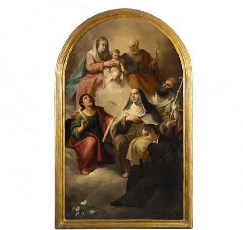 Retable de la Sainte Famille en Gloire avec les Saints, attribué à Lattanzio Querena 