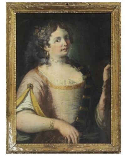 Venetian School of the 18th century, Dalila with a lock of hair