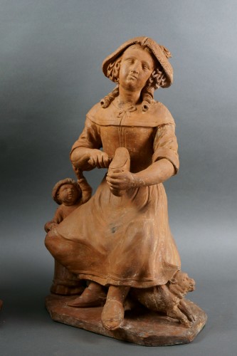 17th century - Large Terracotta Group France 17th century