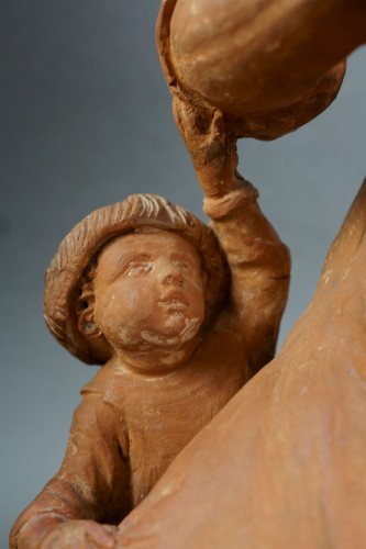 Antiquités - Large Terracotta Group France 17th century