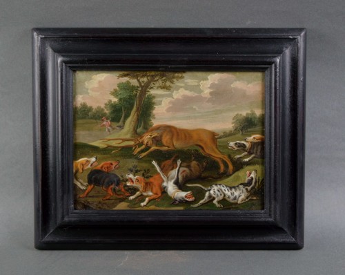 XVIIe siècle - Paire de scènes de chasse - Ecole Flamande du 17e