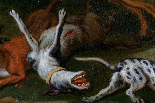 Pair of Hunting Scenes - 17th Flemish School - Louis XIV