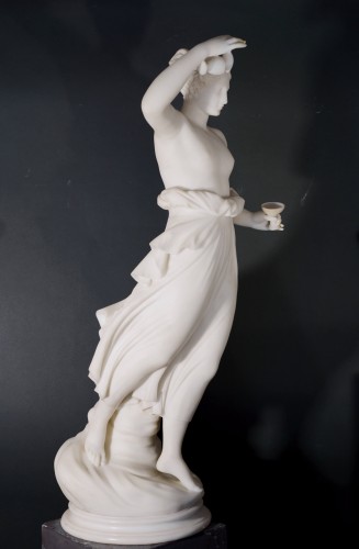 19th century - Mid-19th Hebe Impressive Neoclassical Marble Sculpture