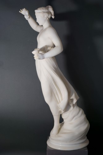 Louis-Philippe - Mid-19th Hebe Impressive Neoclassical Marble Sculpture