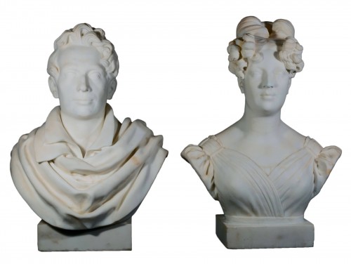 Pair of Marble Busts from the Restoration Period