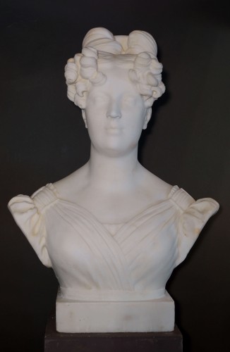 Pair of Marble Busts from the Restoration Period - Sculpture Style Restauration - Charles X