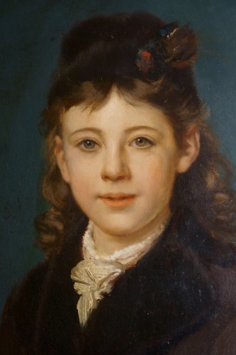 Alexandre Robert (1817-1890) Portrait of a Young Girl - Paintings & Drawings Style Napoléon III