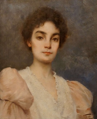 Octave Gallian (1855-1918) Portrait d'une élégante, 1895