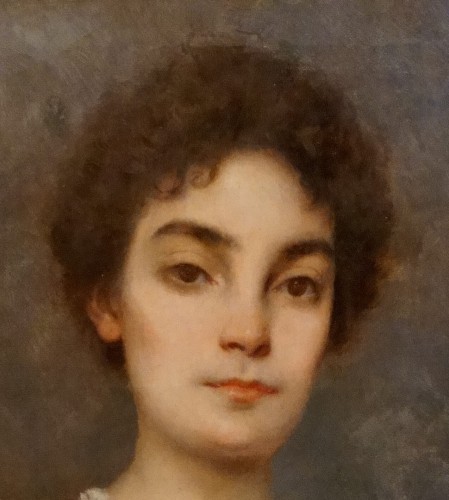 XIXe siècle - Octave Gallian (1855-1918) Portrait d'une élégante, 1895