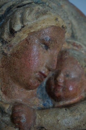 Sculpture  - Vierge à l'Enfant, relief en stuc, atelier de Luca della Robbia, fin du XVe siècle