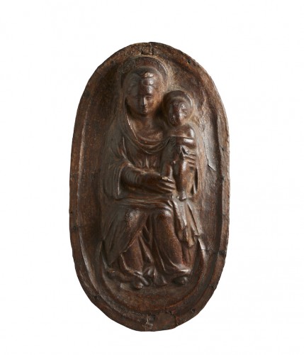 Madonna with Child -  Leather relief 