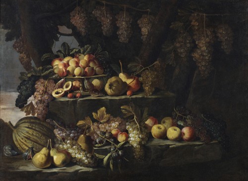 Still life of fruit outdoors -  Rome circa 1660 – 1670 - Paintings & Drawings Style 