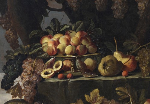 Tableaux et dessins Tableaux XVIIe siècle - Nature morte de fruits en plein air - Rome vers1660 – 1670