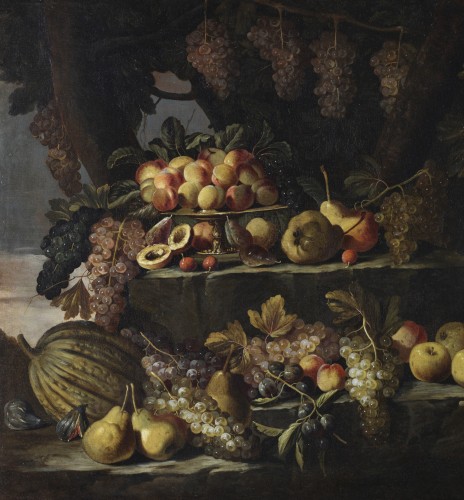 Still life of fruit outdoors -  Rome circa 1660 – 1670 - 