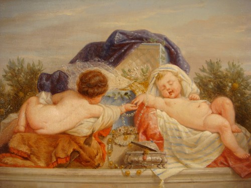 Putti - Charles Gustave Housez ( 1822 - 1888 )   - Paintings & Drawings Style Napoléon III
