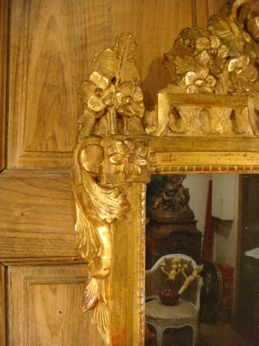 Miroir Louis XVI en bois doré - Louis XVI