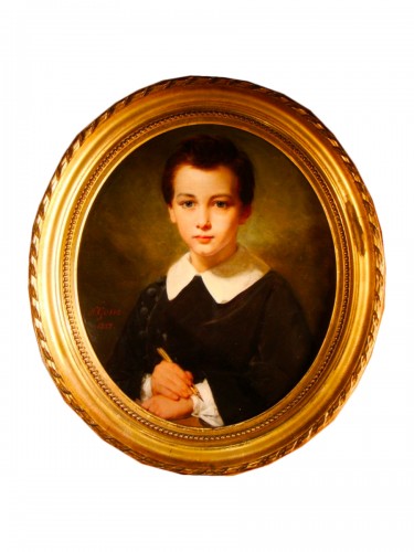 Nicolas Louis Gosse (1787 – 1878) - Portrait de jeune Homme daté 1857