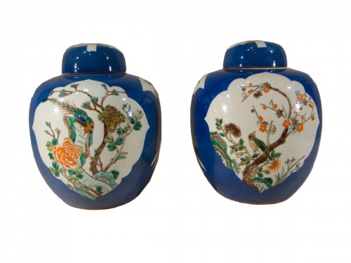 Paire de pots à gingembre en porcelaine de Chine