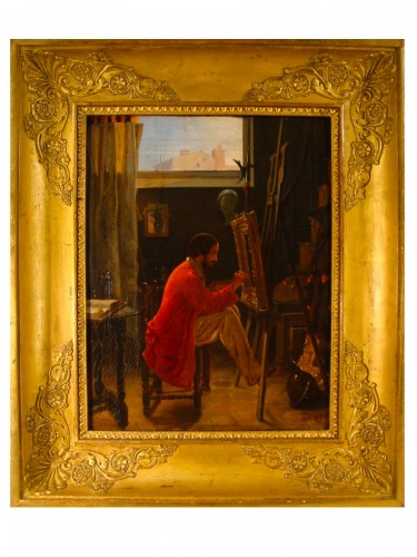 Homme dans un intérieur, milieu XIXe