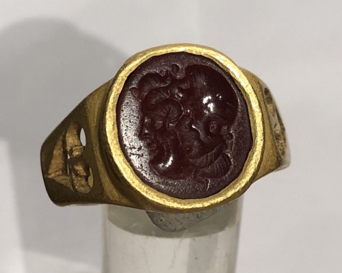 Roman Opus Interrasile Gold Ring with a Gryllus - Antique Jewellery Style 